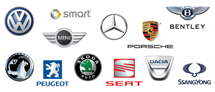 Series of car brand logos